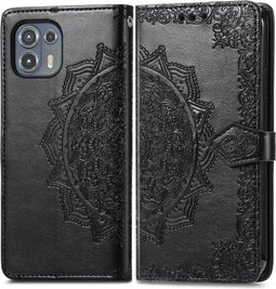 iMoshion Hoesje Geschikt voor Motorola Edge 20 Lite Hoesje Met Pasjeshouder - iMoshion Mandala Bookcase - Zwart