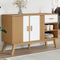 vidaXL - Dressoir - OLDEN - 114x43x73,5 - cm - massief - grenenhout - wit - en - bruin