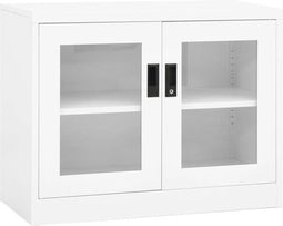 vidaXL - Kantoorkast - 90x40x70 - cm - staal - wit