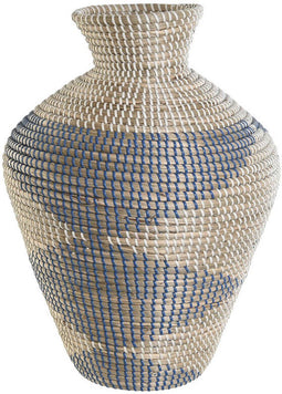 Vaas DKD Home Decor 35 x 35 x 50 cm Natuurlijk Blauw Mediterrane