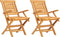 vidaXL - Tuinstoelen - 2 - st - inklapbaar - 56x63x90 - cm - massief - teakhout