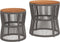 vidaXL Tuinbijzettafels 2 st met houten blad poly rattan grijs