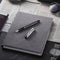 Waterman Expert Deluxe vulpen | metaal-steengrijze lak met palladium-gecoat detail | medium palladium penpunt met blauwe inkt | geschenkverpakking