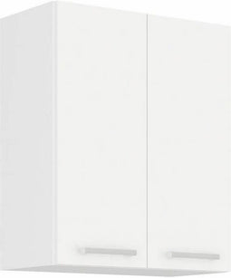 ATLAS Hoge kast met 2 deuren - Wit decor - L60 cm