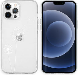iMoshion Hoesje Geschikt voor iPhone 13 Pro Hoesje Siliconen - iMoshion Design hoesje - Wit / Transparant / Dandelion