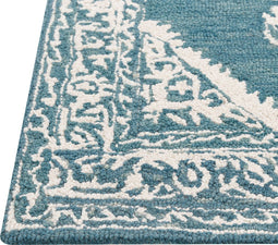 GEVAS - Vloerkleed - Blauw - 80 x 150 cm - Wol