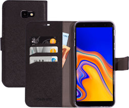 Mobiparts Saffiano Wallet Case - Samsung Galaxy J4 Plus (2018) - Ruimte voor 3 pasjes - Zwart