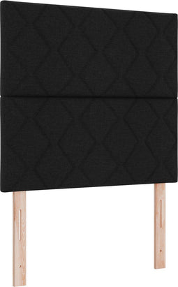 vidaXL - Hoofdbord - met - Diamant - Blokken - in - Zwart - - - 100 - cm - - - Stof