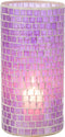J-Line vaas Mozaiek Rond - glas - paars - 29 cm hoog