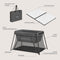 Lionelo Alice - 3 in 1 Babybedje Box Reisbedje - T25-schuimmatras 2 Hoogteposities - Grijs