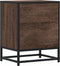 vidaXL - Nachtkastje - 40x31x50 - cm - bewerkt - hout - bruin - eikenkleurig