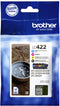 Inktcartridge brother lc-422val zwart 3 kleuren | Blister a 4 stuk | 4 stuks