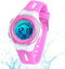 Kinderhorloges Meisjes Jongens Digitaal 7 Kleuren LED Digitaal horloge voor Kinderen Waterdicht Sport Buiten Multifunctioneel Digitale horloges met Stopwatch / Alarm Leeftijd 4-15, paars klein 26g