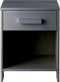 WOOOD Dennis Nachtkastje - Grenen Geborsteld - Staal Grijs - 52x39x36