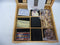 7 in 1 - Bordspellen - Houten kist met schaak dammen backgammon domino cribbage kaartspelen en dobbelstenen