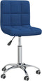 vidaXL - Eetkamerstoel - draaibaar - stof - blauw