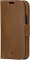 dbramante1928 iPhone 13 - Flip cover - Magneetsluiting en ruimte voor pasjes - Cognac