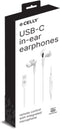 Celly UP1200TYPECWH hoofdtelefoon/headset Bedraad In-ear Oproepen/muziek USB Type-C Wit