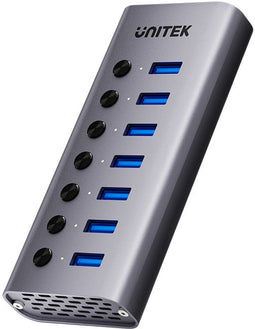 Unitek H1314A01-EU - USB Hub - 7x USB 3.2 Gen 1 - Grijs