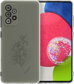 imoshion Hoesje Geschikt voor Samsung Galaxy A52 (4G) / A52s / A52 (5G) Hoesje Siliconen - imoshion Design hoesje - Meerkleurig / Floral Green