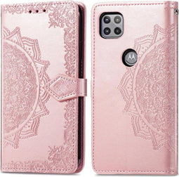 iMoshion Hoesje Geschikt voor Motorola Moto G 5G Hoesje Met Pasjeshouder - iMoshion Mandala Bookcase - Rosé Goud