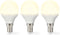 Nedis LED-Lamp E14 - G45 - 4.9 W - 470 lm - 2700 K - Warm Wit - Frosted - 3 Stuks