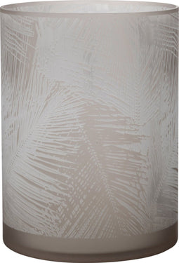 J-Line windlicht Bladeren - glas - beige - extra large