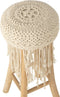 J-Line stoel Fringes Macrame - hout - wit