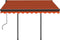 vidaXL - Luifel - automatisch - met - LED - en - windsensor - 3,5x2,5 - m - oranje - bruin