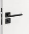 Impresso London - deurbeslag set - 2 x deurkruk exclusief rozet - aluminium - mat zwart (2 stuks)