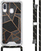 iMoshion Hoesje Geschikt voor Samsung Galaxy A40 Hoesje Met Koord - iMoshion Design Hoesje met Koord - Zwart / Meerkleurig / Goud / Black Graphic