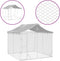 vidaXL - Hondenkennel - met - dak - 3x3x2,5 - m - gegalvaniseerd - staal - zilverkleur