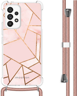 iMoshion Hoesje Geschikt voor Samsung Galaxy A53 Hoesje Met Koord - iMoshion Design Hoesje met Koord - Roze / Pink Graphic