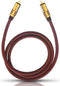 Oehlbach NF SUBWOOFER CABLE - Subwooferkabel - 300cm - 24-karaats vergulde contacten - Bordeaux Rood