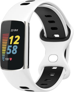 imoshion Siliconen sport bandje - Geschikt voor Fitbit Charge 6, Charge 5 - Wit - One Size