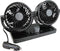 All Ride Auto Ventilator 12V - Dubbele Ventilator - Aansluiting Sigarettenaansteker Auto - Incl. 2 Houders met Plakstrip voor Dashboard - Kunststof - Zwart