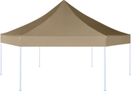 vidaXL - Partytent - inklapbaar - zeshoekig - 3,6x3,1 - m - taupe - 220 - g/m²