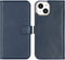 Selencia iPhone 14 - Echt Lederen Bookcase - 3 Pashouders - Blauw