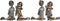 Decoratieve figuren DKD Home Decor 2 Rood Gouden Turkoois Hars Kinderen Modern (17 x 13 x 22 cm) (2 Stuks)