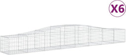 vidaXL - Schanskorven - 6 - st - gewelfd - 400x50x40/60 - cm - ijzer