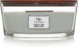 WoodWick Heartwick Flame Ellipse Geurkaars Lavender & Cedar - 50 branduren