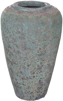 PTMD Jossilyn Green Round Ceramic Pot Rough Finish High