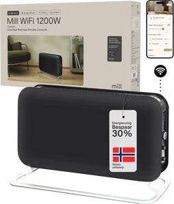 Mill CO1200WIFI3Black - WiFi convectorkachel - 1200 Watt - 18m2 - 100% stil