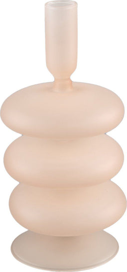PTMD Kandelaar Berres - 10x10x20 cm - Glas - Beige
