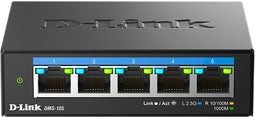 D-Link DMS-105 - 5-Port Multi-Gigabit Unmanaged Switch - 5x 2.5 Gbit/s poorten - 25 Gbit/s switchcapaciteit