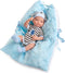 Berjuan Babypop Newborn Special Meisjes 45 Cm Blauw/wit