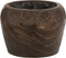 J-Line bloempot Thibo - hout/kunststof - donkerbruin - medium - Ø 29 cm