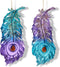 7 inch Plastic Peacock Colored Feather Orn 2/Asstd. 7,112x1,524x17,...
