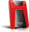 Adata DashDrive Durable HD650 - Externe HDD 1TB - USB 3.0 - Rood