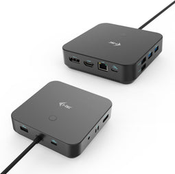 i-tec C31TRIPLE4KDOCKPDPRO - USB-C HDMI Dual DP Docking Station - 100W Power Delivery - Zwart